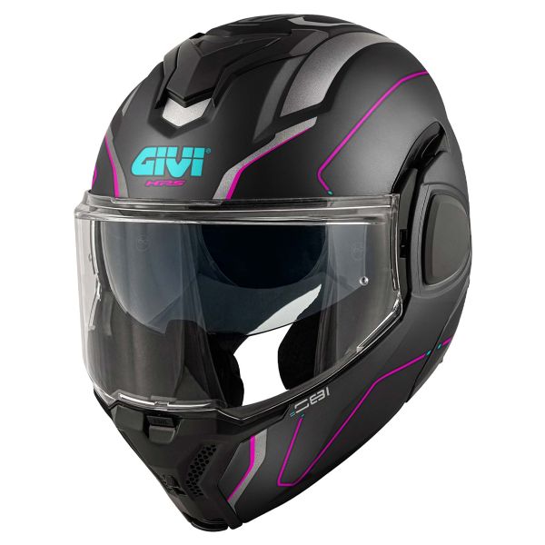 Modulare Apribile Givi X36 Fiber Pulse Nero opaco Argento Fucsia