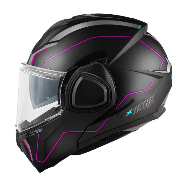 Givi X36 Fiber Pulse Nero opaco Argento Fucsia
