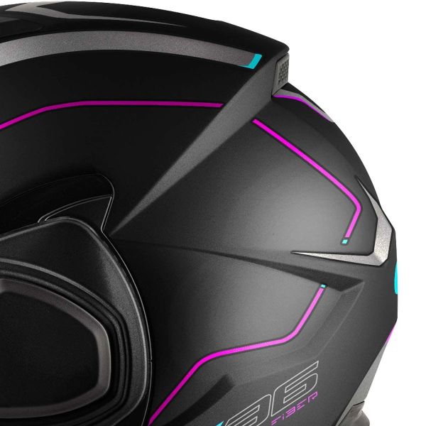 Givi X36 Fiber Pulse Nero opaco Argento Fucsia