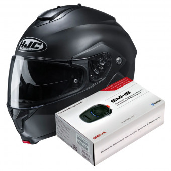 Modulare Apribile HJC C91 Semi Flat Black + Kit Bluetooth SMH5 Solo