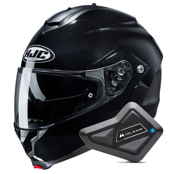 Modulare Apribile HJC C91N Black + Kit Bluetooth BT Mini Modulare Apribile HJC C91N Black + Kit Bluetooth BT Mini