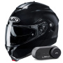 Casque Modulare Apribile HJC C91N Black + Kit Bluetooth Lokui K30