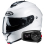 Casque Modulare Apribile HJC C91N Pearl White + Kit Bluetooth 5S Solo
