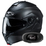 Casque Modulare Apribile HJC C91N Semi Flat Black+ Kit bluetooth 5R Lite Solo