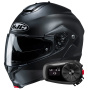 Casque Modulare Apribile HJC C91N Semi Flat Black + Kit Bluetooth 5S Solo