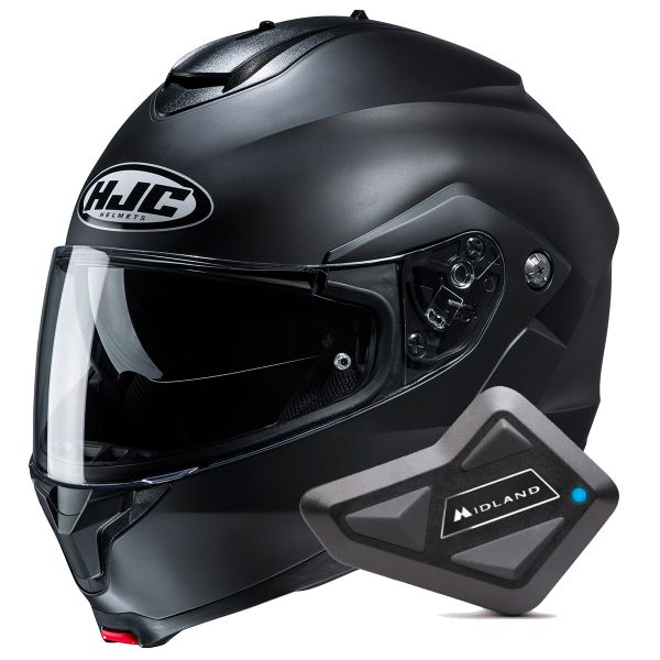 Modulare Apribile HJC C91N Semi Flat Black + Kit Bluetooth BT Mini Modulare Apribile HJC C91N Semi Flat Black + Kit Bluetooth BT Mini