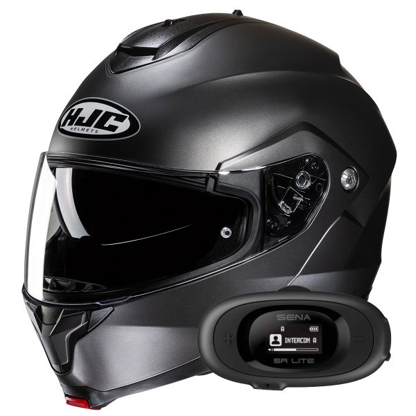 Modulare Apribile HJC C91N Semi Flat Titanium+ Kit bluetooth 5R Lite Solo