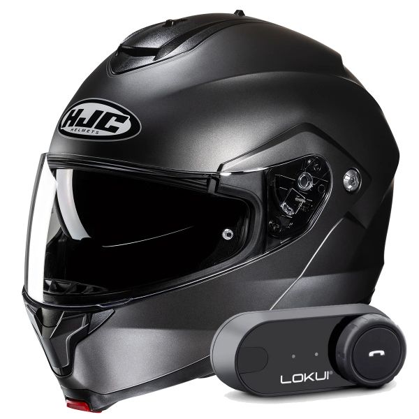 Modulare Apribile HJC C91N Semi Flat Titanium + Kit Bluetooth Lokui K30 Modulare Apribile HJC C91N Semi Flat Titanium + Kit Bluetooth Lokui K30