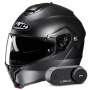 Casque Modulare Apribile HJC C91N Semi Flat Titanium + Kit Bluetooth Lokui K30