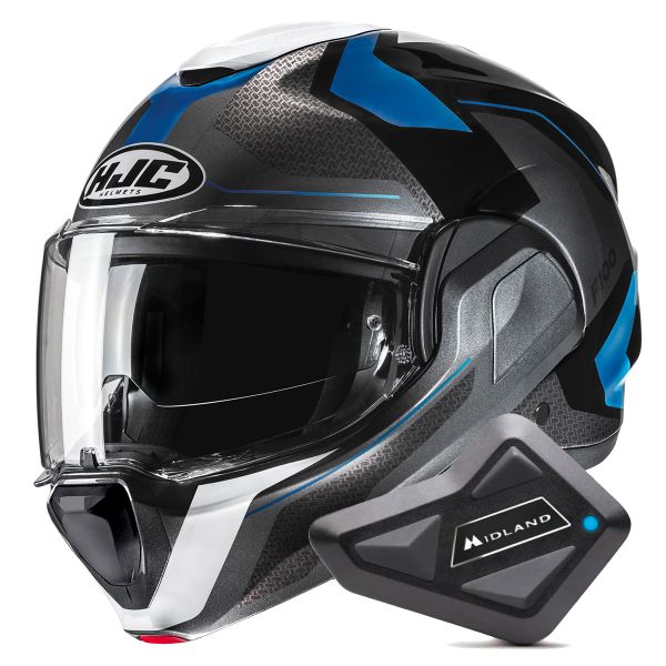 Modulare Apribile HJC F100 Bios MC2 + Kit Bluetooth BT Mini Modulare Apribile HJC F100 Bios MC2 + Kit Bluetooth BT Mini