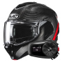 Casque Modulare Apribile HJC F100 Carbon Stan MC1 + Kit Bluetooth 5S Solo