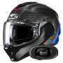 Casque Modulare Apribile HJC F100 Carbon Stan MC21 + Kit bluetooth 5R Lite