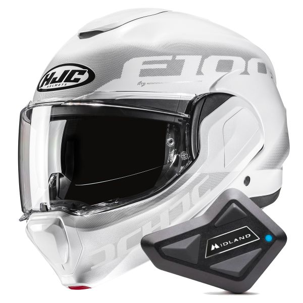 Modulare Apribile HJC F100 Hetal MC10 + Kit Bluetooth BT Mini Modulare Apribile HJC F100 Hetal MC10 + Kit Bluetooth BT Mini