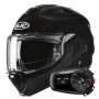 Casque Modulare Apribile HJC F100 Metal Black + Kit Bluetooth 5S Solo