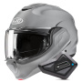 Casque Modulare Apribile HJC F100 N.Grey + Kit Bluetooth BT Mini