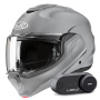 Casque Modulare Apribile HJC F100 N.Grey + Kit Bluetooth Lokui K30