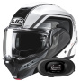Casque Modulare Apribile HJC F100 Reff MC1 + Kit bluetooth 5R Lite