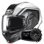 Casque Modulare Apribile HJC F100 Reff MC1 + Kit Bluetooth 5S Solo
