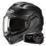 Casque Modulare Apribile HJC F100 Semi Flat Black + Kit Bluetooth 5S Solo