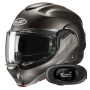 Casque Modulare Apribile HJC F100 Semi Flat Titanium + Kit bluetooth 5R Lite