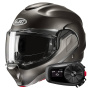 Casque Modulare Apribile HJC F100 Semi Flat Titanium + Kit Bluetooth 5S Solo