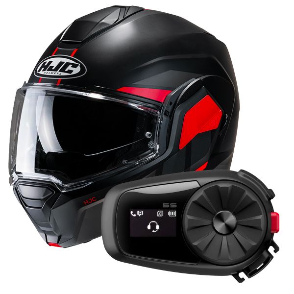 Modulare Apribile HJC i100 Beis MC1SF + Kit Bluetooth 5S Solo