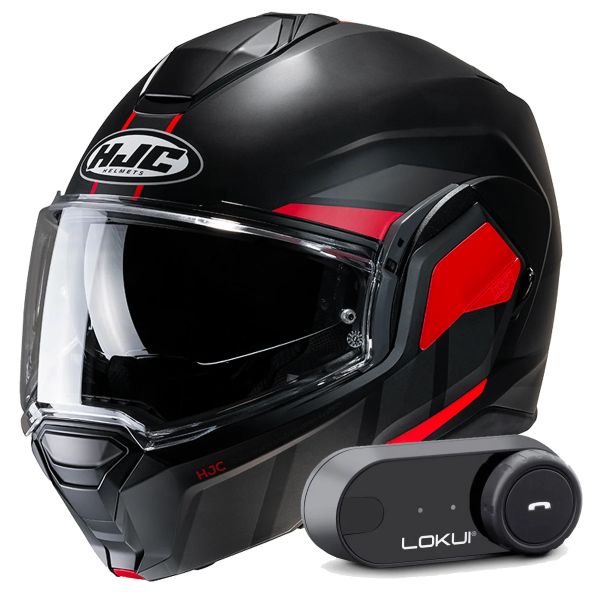 Modulare Apribile HJC i100 Beis MC1SF + Kit Bluetooth Lokui K30