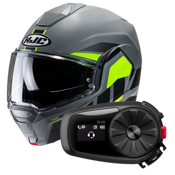 Modulare Apribile HJC i100 Beis MC3HSF + Kit Bluetooth 5S Solo