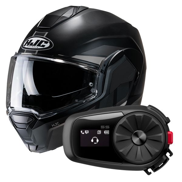 Modulare Apribile HJC i100 Beis MC5SF + Kit Bluetooth 5S Solo
