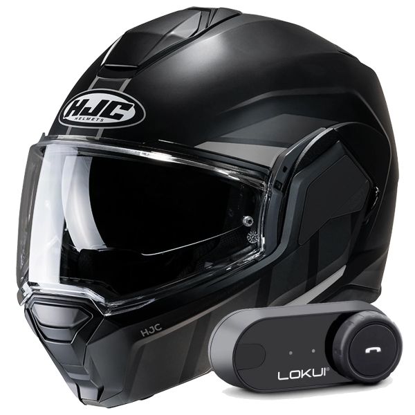 Modulare Apribile HJC i100 Beis MC5SF + Kit Bluetooth Lokui K30