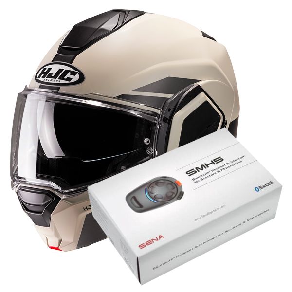 Modulare Apribile HJC i100 Beis MC9SF + Kit Bluetooth SMH5 Solo