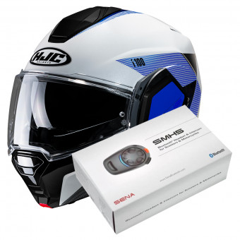 Modulare Apribile HJC i100 Beston MC2 + Kit Bluetooth SMH5 Solo