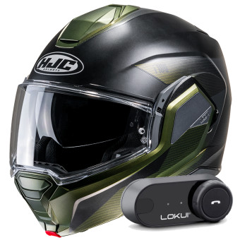 Modulare Apribile HJC i100 Beston MC4SF + Kit Bluetooth Lokui K30