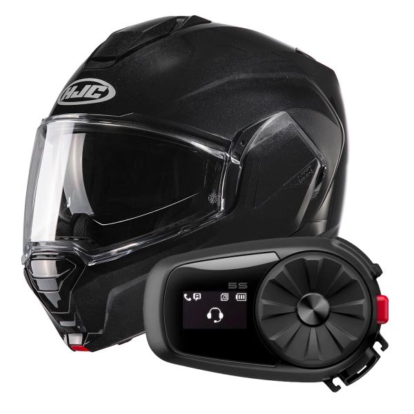 Modulare Apribile HJC i100 Metal Black + Kit Bluetooth 5S Solo Modulare Apribile HJC i100 Metal Black + Kit Bluetooth 5S Solo