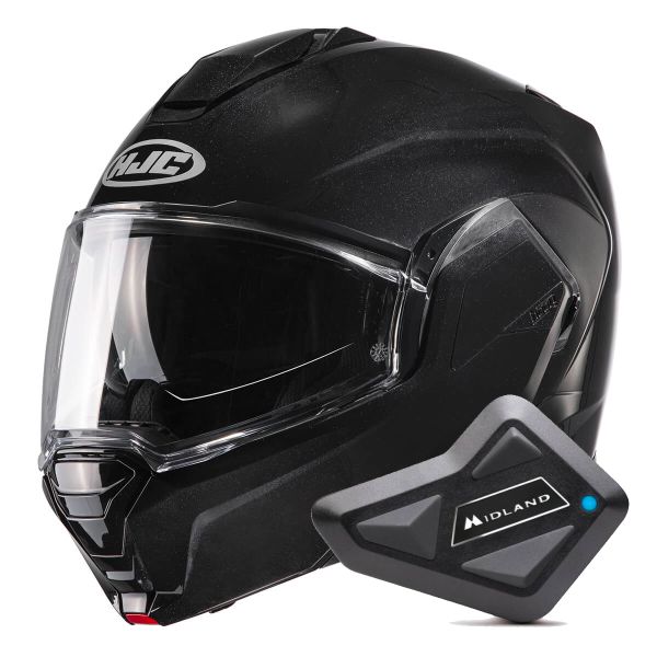 Modulare Apribile HJC i100 Metal Black + Kit Bluetooth BT Mini Modulare Apribile HJC i100 Metal Black + Kit Bluetooth BT Mini