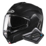Casque Modulare Apribile HJC i100 Metal Black + Kit Bluetooth BT Mini