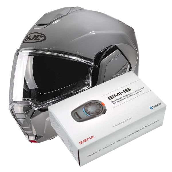 Modulare Apribile HJC i100 N. Grey + Kit Bluetooth SMH5 Solo Modulare Apribile HJC i100 N. Grey + Kit Bluetooth SMH5 Solo