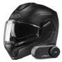 Casque Modulare Apribile HJC i100 Semi Flat Black + Kit Bluetooth Lokui K30