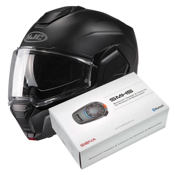 Modulare Apribile HJC i100 Semi Flat Black + Kit Bluetooth SMH5 Solo Modulare Apribile HJC i100 Semi Flat Black + Kit Bluetooth SMH5 Solo