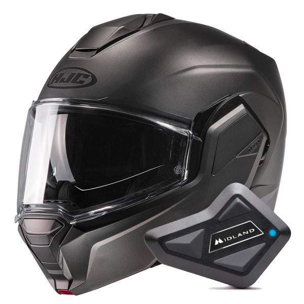 Modulare Apribile HJC i100 Semi Flat Titanium + Kit Bluetooth BT Mini Modulare Apribile HJC i100 Semi Flat Titanium + Kit Bluetooth BT Mini