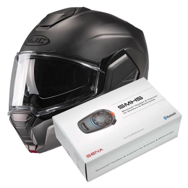 Modulare Apribile HJC i100 Semi Flat Titanium + Kit Bluetooth SMH5 Solo Modulare Apribile HJC i100 Semi Flat Titanium + Kit Bluetooth SMH5 Solo