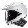Casque Modulare Apribile HJC i80 Pearl White + Kit Bluetooth BT Mini