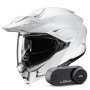 Casque Modulare Apribile HJC i80 Pearl White + Kit Bluetooth Lokui K30