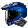 Casque Modulare Apribile HJC i80 Semi Flat Metallic Blue + Kit Bluetooth BT Mini