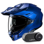 Casque Modulare Apribile HJC i80 Semi Flat Metallic Blue + Kit Bluetooth Lokui K30