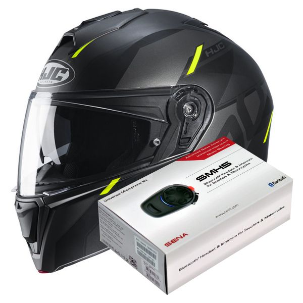 Pack Casco Moto + Kit Bluetooth : HJC I90 Aventa MC4HSF + Kit Bluetooth  SMH5 Solo | iCasque.it