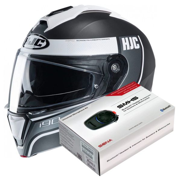 Modulare Apribile HJC I90 Davan MC10SF + Kit Bluetooth SMH5 Solo