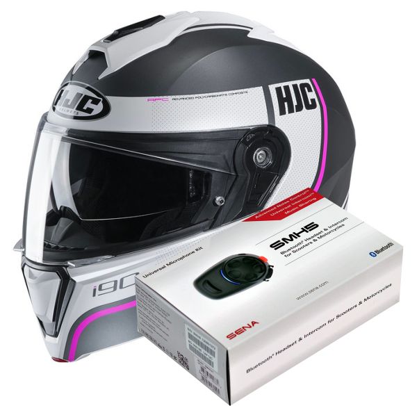 Modulare Apribile HJC I90 Davan MC8SF + Kit Bluetooth SMH5 Solo