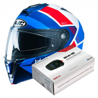 Modulare Apribile HJC I90 Hollen MC21 + Kit Bluetooth SMH5 Solo