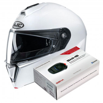 Modulare Apribile HJC I90 White + Kit Bluetooth SMH5 Solo